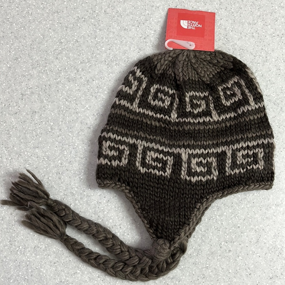 NWT The North Face Knit Hat with Earflaps Brown Unisex